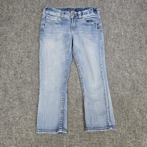 Silver Suki Mid Capri Jeans Womens 28x22.5 Light Wash Stretch